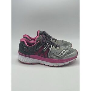 Saucony Hurricane ISO Shoes Womens 7‎ Medium B Grey Pink Sneakers s10348-1